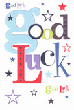 This bold, cheerful card embodies the spirit of encouragement that fills Blackheath's community gatherings, its 'Good Luck' lettering arranged in a playfully artistic blend of colours and fonts. Oversized, powder-blue letters twist and turn among warm reds, subtle moss greens, and regal purples, each character carefully chosen as if mixed by a skilled florist arranging flowers for a friend's big day. The white background bursts to life with sprightly navy stars, soft lavenders, and pops of lime, suggesting dreams and possibilities stretching endlessly-like stargazing from the top of Blackheath Common. Though the surface is smooth, there's a tactile delight in imagining the crispness of quality card stock, a pleasure akin to holding a fresh floral creation. This is the kind of card you'd present to someone starting anew at a local business, embarking on studies, or reaching for their dream-a signifier of heartfelt optimism and trust, woven with the simple yet enduring magic found in every thoughtful gesture from Flowers Blackheath.